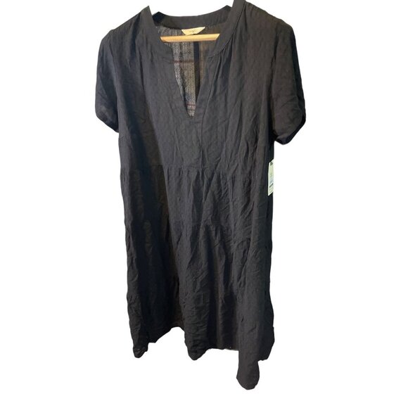 Terra & Sky NWT Black Short Sleeved Tiered Swing Dress Sz 14W - Picture 3 of 7